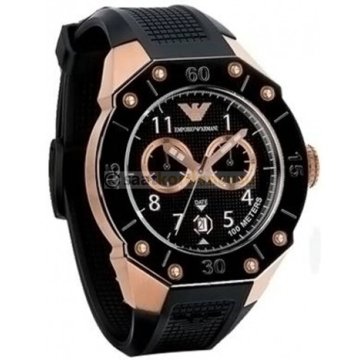 Emporio Armani ar8012 Uyumlu Siyah Deri Kordon