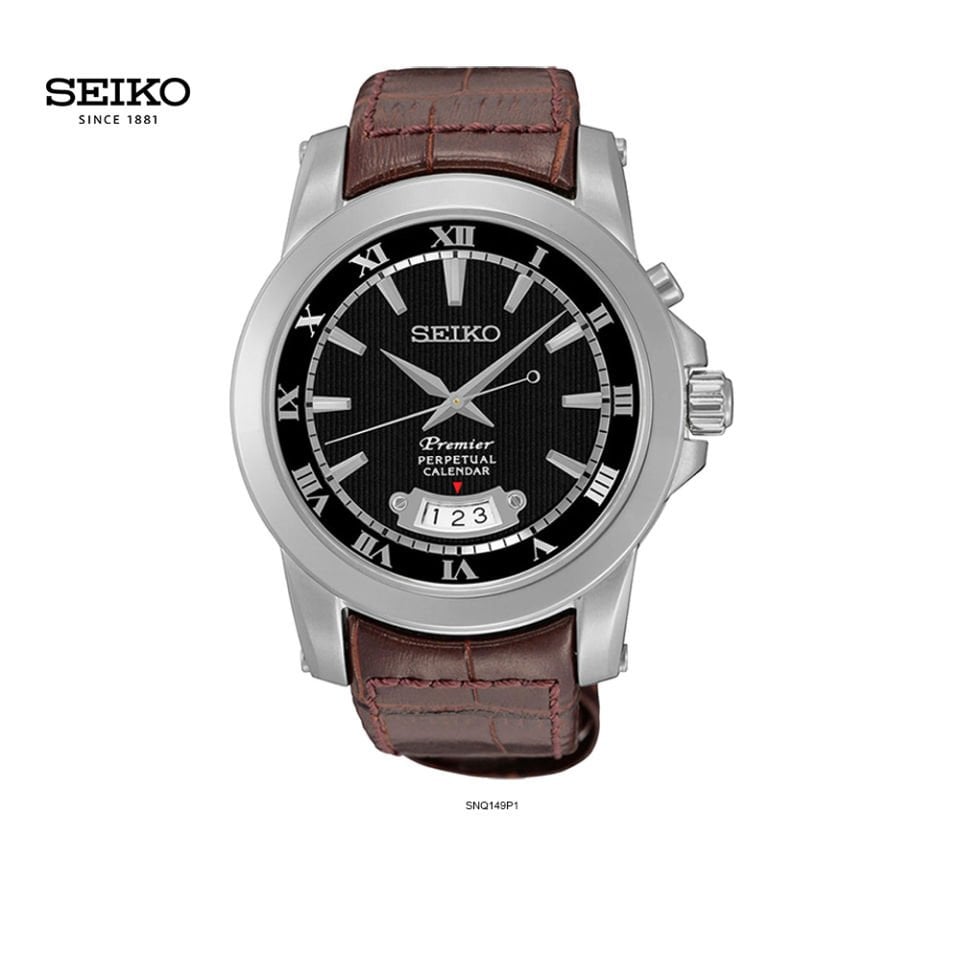 Seiko Premier snq149 Uyumlu Kahverenk Deri Saat Kordonu