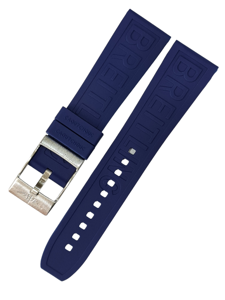 Breitling Modeli 24mm Mavi Renk Silikon Saat Kordonu