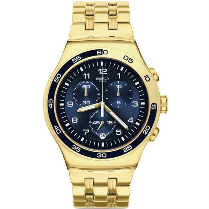 Swatch Yog 24mm Krem Dikişli Kahverenk Deri Saat Kordonu