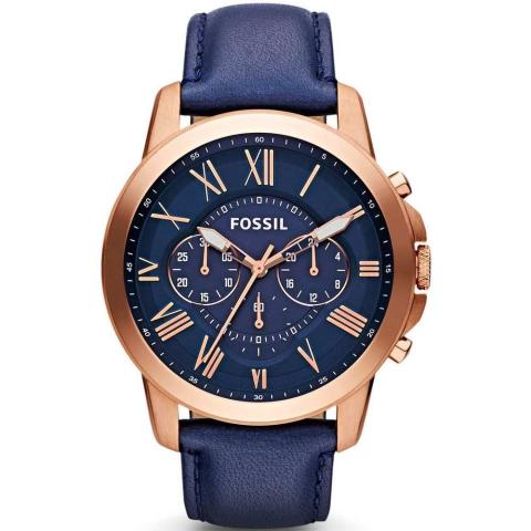 Fossil fs4835 Uyumlu Lacivert Deri Saat Kordonu