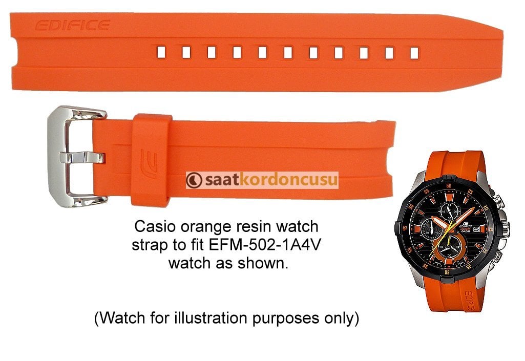 Casio EFM-502 1a4v Turuncu Orjinal Silikon Kordon