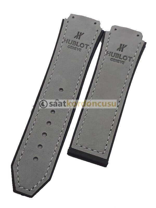 Hublot Big Bang Gri Süet Yüzeyli Silikon Saat Kordonu