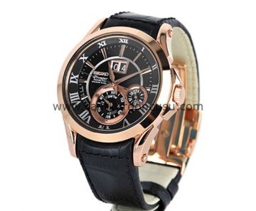 Seiko Premier Snp036p1 Uyumlu Siyah Deri Saat Kordonu