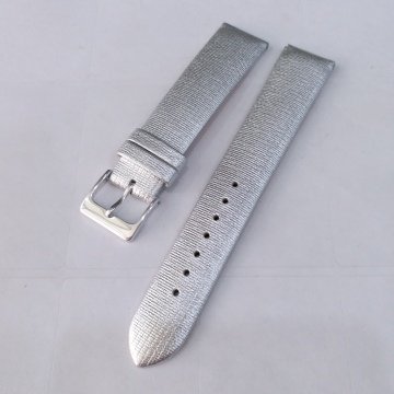 RODER Hakiki Deri Lame Renklerde Saat Kordonu 22 MM - GÜMÜŞ
