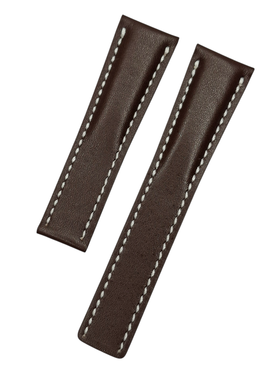 Breitling Tourbillon 24mm Düz Kahverenk Deri Saat Kordonu