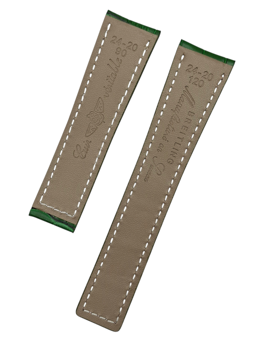 Breitling Tourbillon 24mm Düz Siyah Deri Saat Kordonu