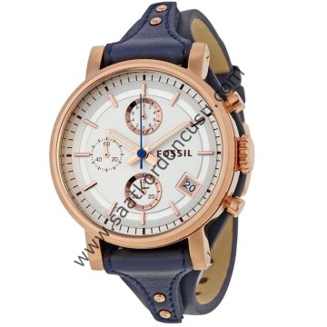 Fossil es4113 Uyumlu Lacivert Deri Saat Kordonu