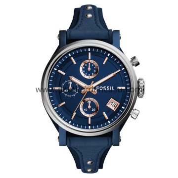Fossil es4113 Uyumlu Lacivert Deri Saat Kordonu