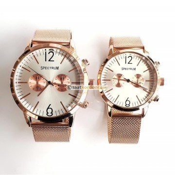 ince Formda 18mm Hasır Örgü RoseGold Renk Metal Saat Kordonu