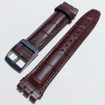 SWATCH 19 mm Bandco Krokodil Deri Kordon KAHVE