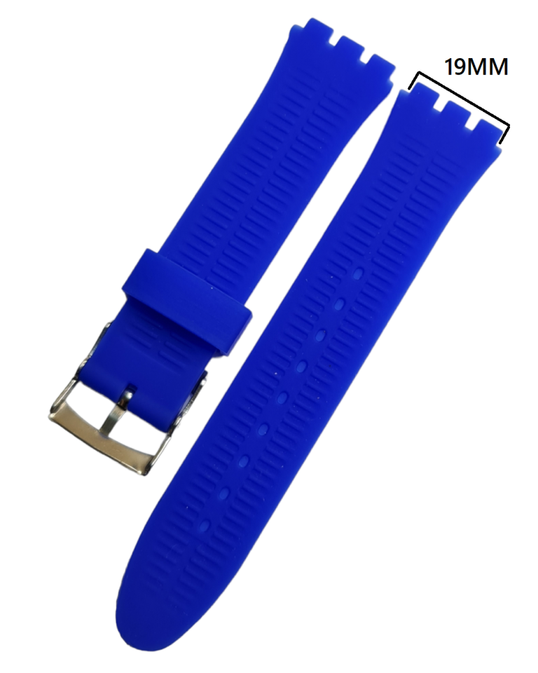 Swatch Uyumlu 19mm Mavi Silikon Saat Kordonu