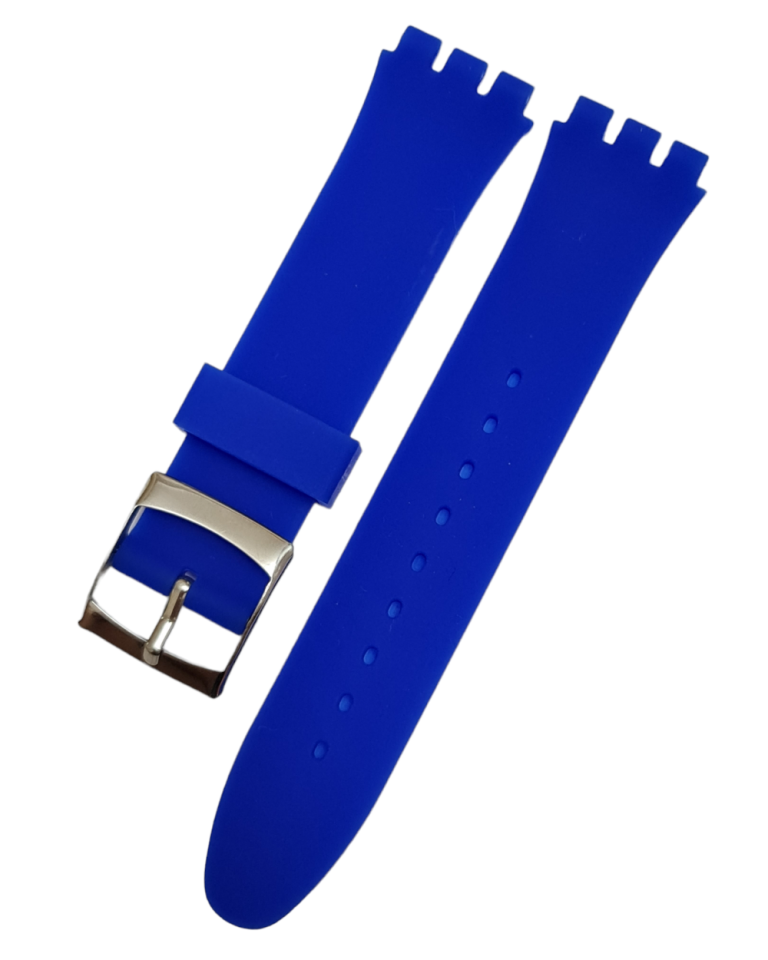 Swatch Uyumlu 19mm Mavi Silikon Saat Kordonu