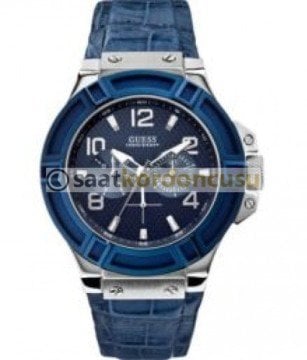 Guess Collection w0040g7 Uyumlu Lacivert Deri Saat Kordonu