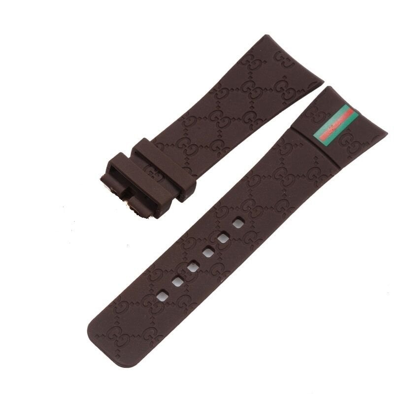Gucci 26mm Kahverenk Silikon Saat Kordonu
