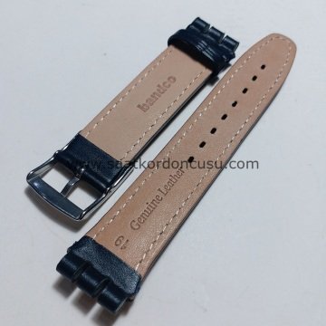 SWATCH 19 mm Bandco Siyah Deri Kordon RUSTİK SİYAH