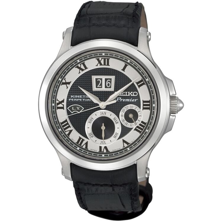 Seiko Premier snp049 p1 20mm Siyah Deri Saat Kordonu