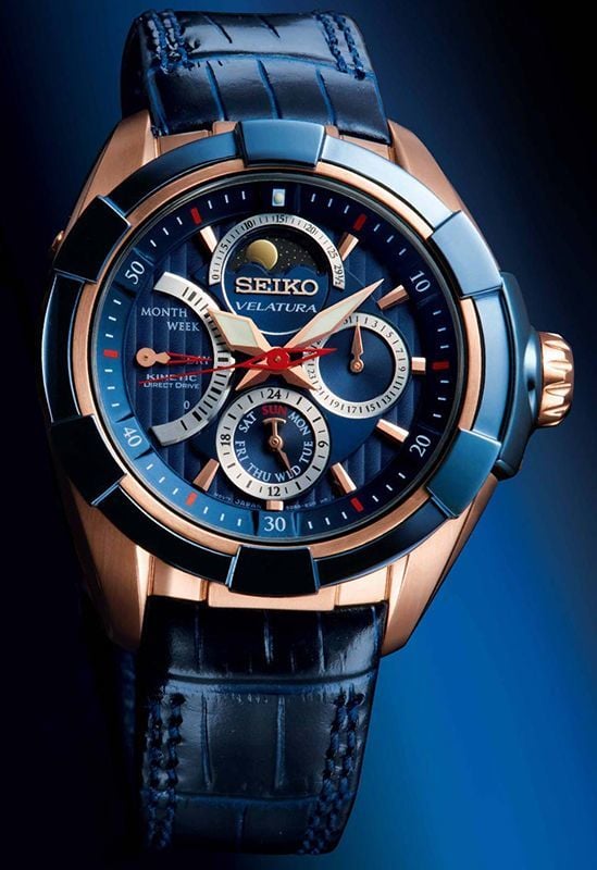 Seiko Velatura Moon Phase srx010xp1 Mavi Deri Saat Kordonu