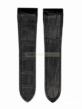 Cartier Santos 24.5mm Genişlikte Siyah Deri Saat Kordonu
