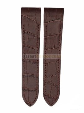 Cartier Santos 24.5mm Genişlikte Kahverenk Deri Saat Kordonu