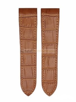 Cartier Santos 24.5mm Genişlikte Taba Deri Saat Kordonu