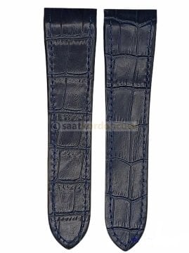 Cartier Santos 24.5mm Genişlikte Lacivert Deri Saat Kordonu