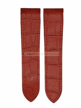Cartier Santos 23mm Genişlikte Kırmızı Deri Saat Kordonu