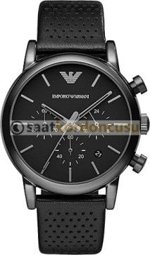 Emporio Armani AR1737 Uyumlu Siyah Deri Saat Kordonu