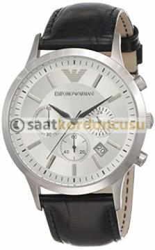 Emporio Armani AR2432 Uyumlu Siyah Deri Saat Kordonu