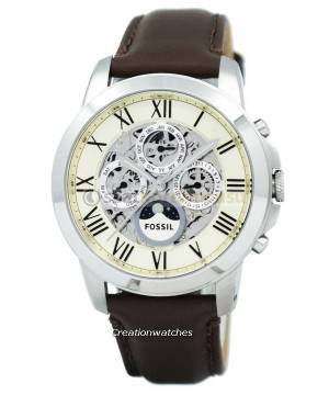 fossil me3027 uyumlu kahverenk deri saat kordonu