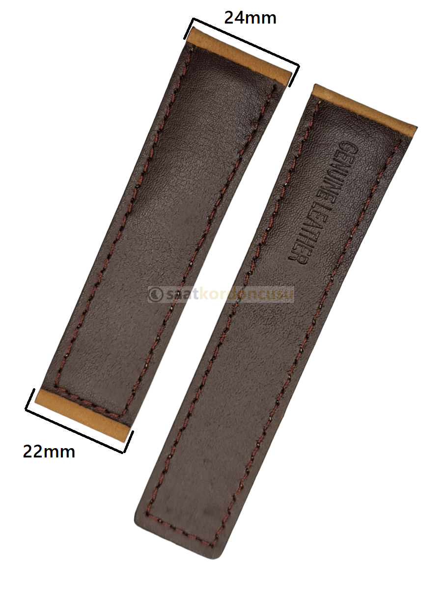 Tag Heuer Modeli 24x22 Süet Yüzeyli Taba Deri Saat Kordonu