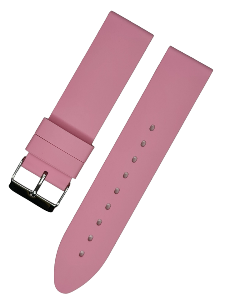 24mm Akıllı Pimli Pembe Silikon Saat Kordonu