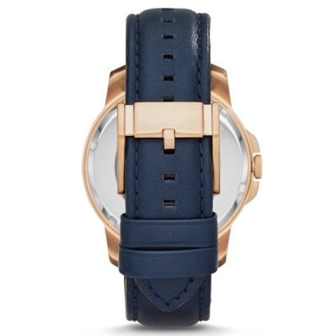 fossil me3054 uyumlu lacivert deri saat kordonu