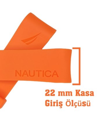 Nautica Uyumlu 22mm Turuncu Silikon Saat Kordonu