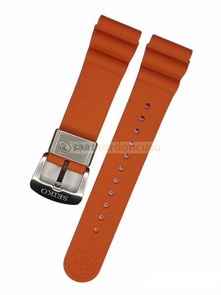 Seiko Prospex Model 22mm Turuncu Silikon Saat Kordonu