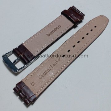 Swatch 17mm Bandco Marka deri kayış Kordon KAHVE