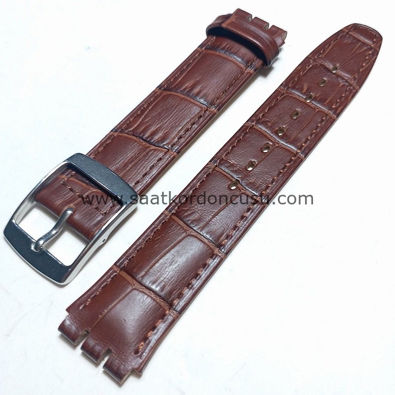 Swatch 17mm Bandco Marka deri kayış Kordon KAHVE