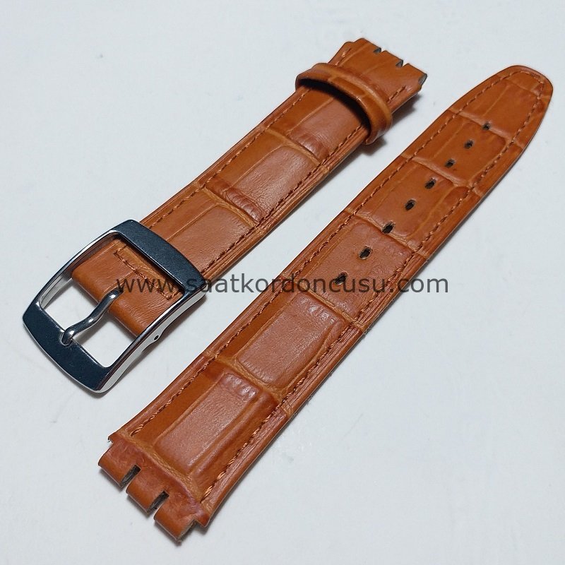 Swatch 17mm Bandco Marka deri kayış Kordon TABA