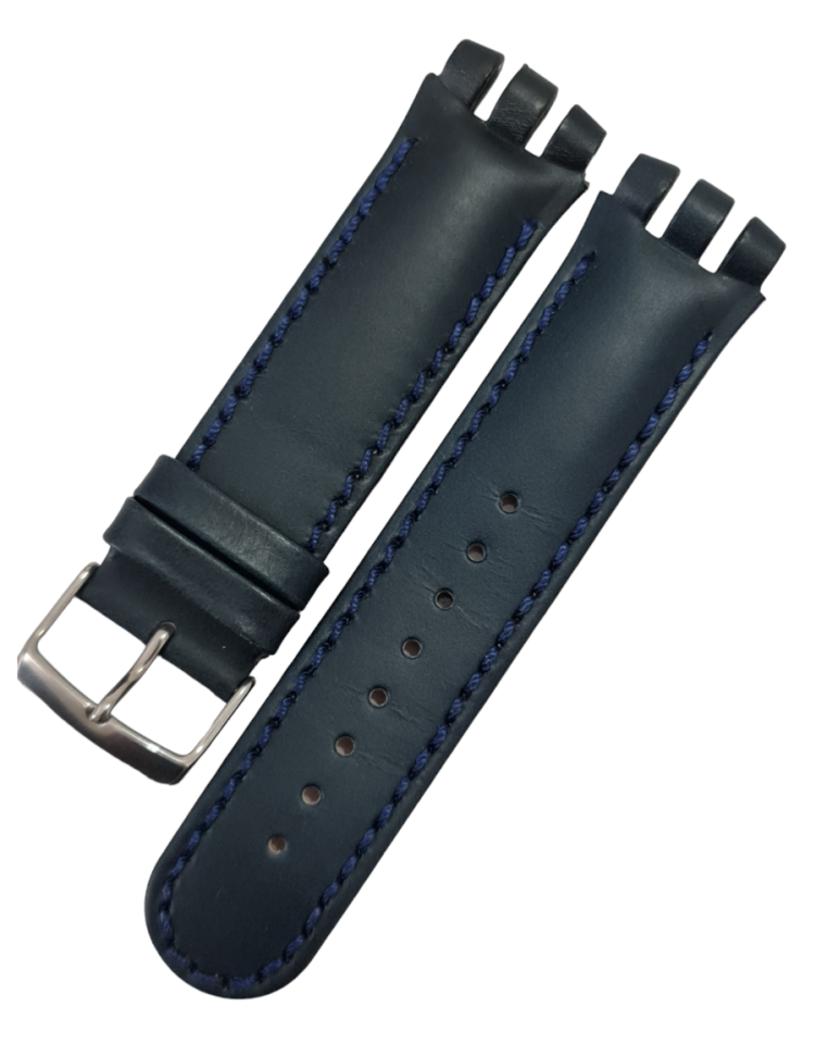 Swatch Scuba Modeli 21mm Koyu Lacivert Deri Saat Kordonu