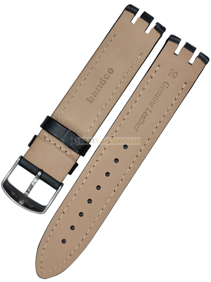 Swatch Yts402 Siyah Deri Saat Kordonu