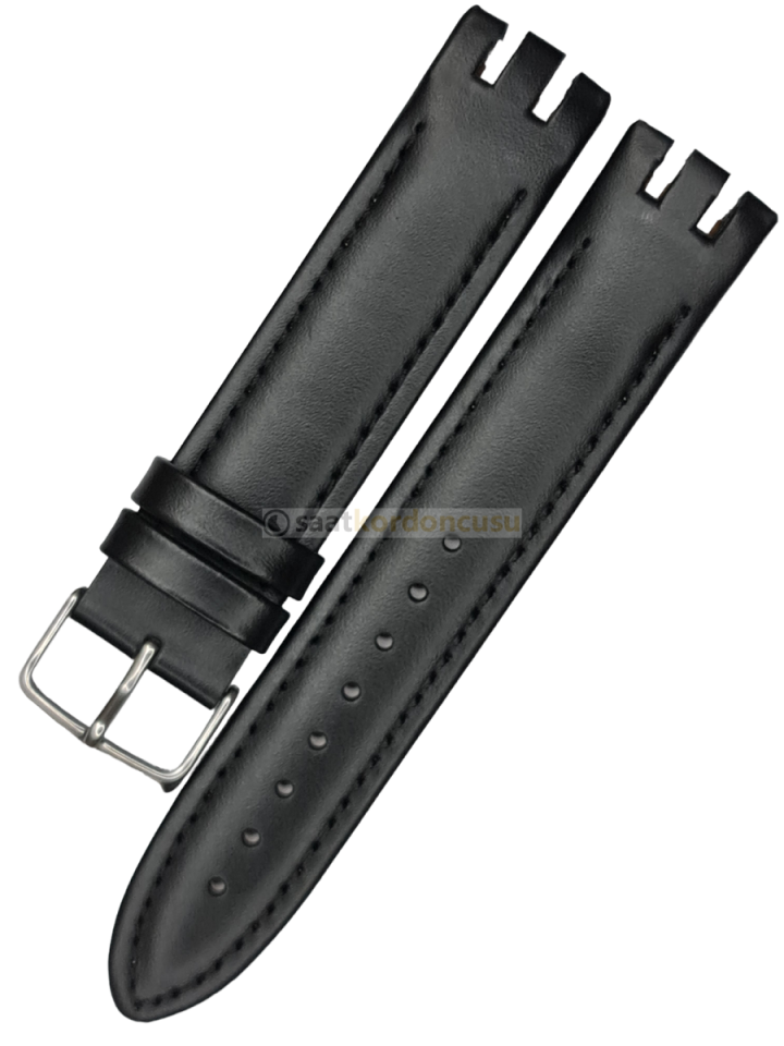 Swatch Yts402 Siyah Deri Saat Kordonu