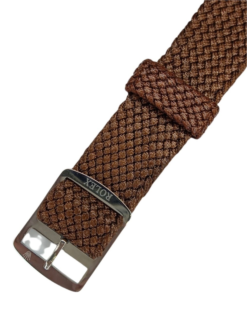 Rolex tekstil örme kahverenk kordon