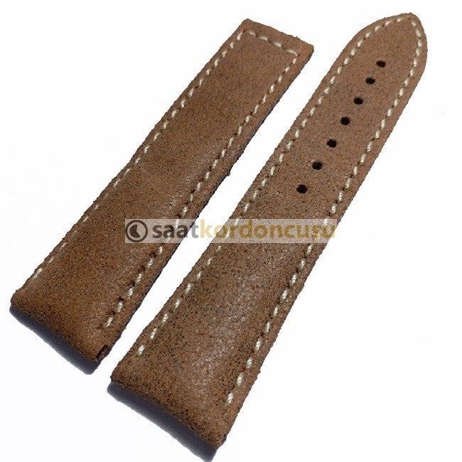 OMEGA Seamaster Uyumlu 22mm Kahverenk Deri Saat Kordonu