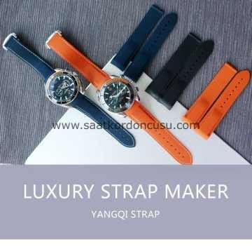 OMEGA Seamaster Uyumlu Beyaz Dikişli Turuncu kordon