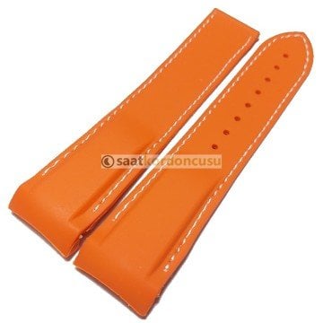 OMEGA Seamaster Uyumlu Beyaz Dikişli Turuncu kordon