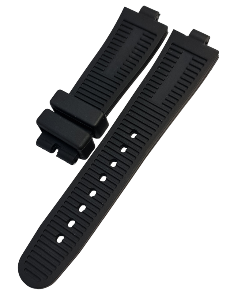 Bvlgari Modeli 22mm Siyah Silikon Saat Kordonu