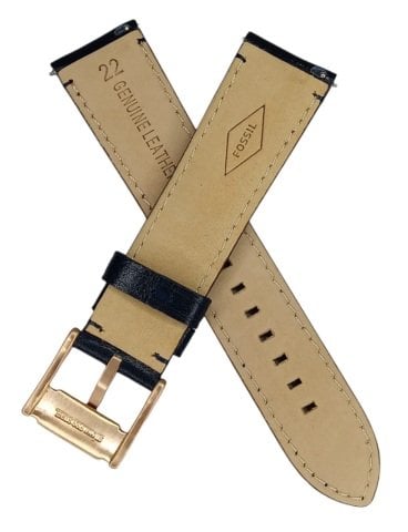 fossil fs5454 Uyumlu Lacivert Deri Saat Kordonu