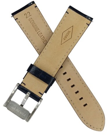 Fossil Fs5465 Uyumlu Lacivert Deri Saat Kordonu