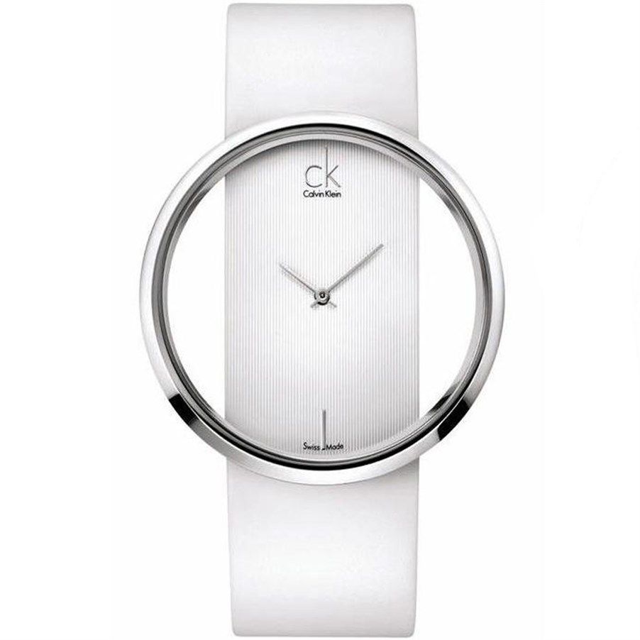 Calvin Klein K9423101 Beyaz Deri Saat Kordonu
