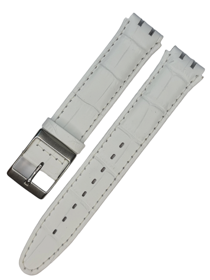 Swatch Ygs Modeli 17mm Krokodil Beyaz Deri Saat kordonu